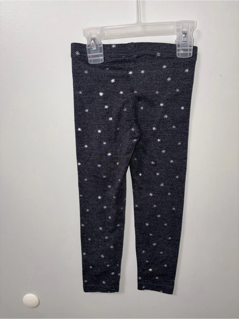 Old Navy Gray & Silver Star Print Ankle Legging Girls XS 4/5